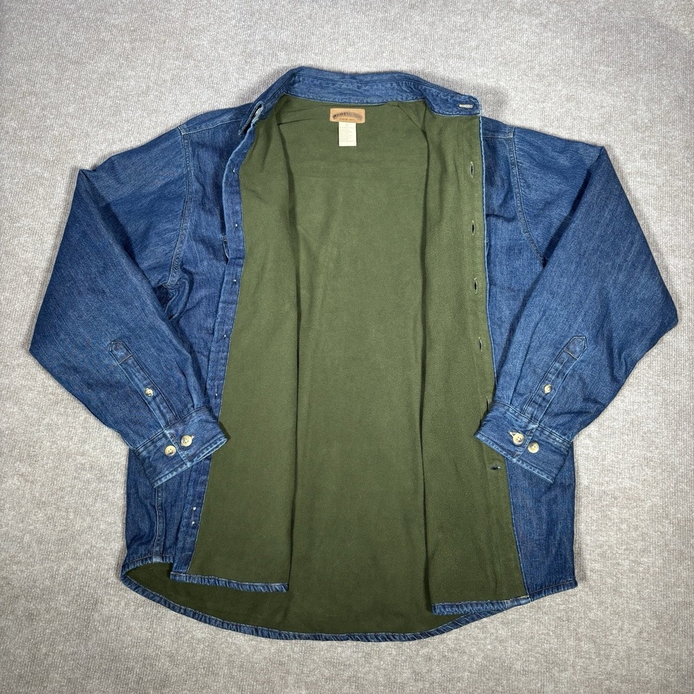 Field & Stream Shirt Mens XL Blue Denim Fleece Lined Heavyweight Shacket Work - Picture 3 of 10